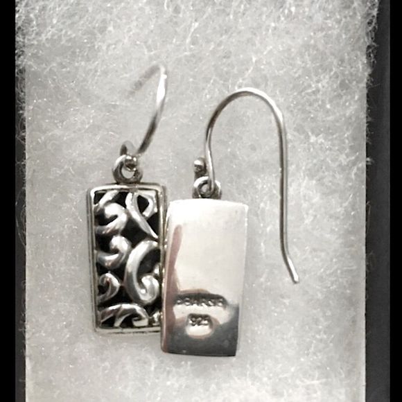 BARSE Scroll Filigree Sterling Silver 925 Drop Dangle Earrings - Picture 7 of 8